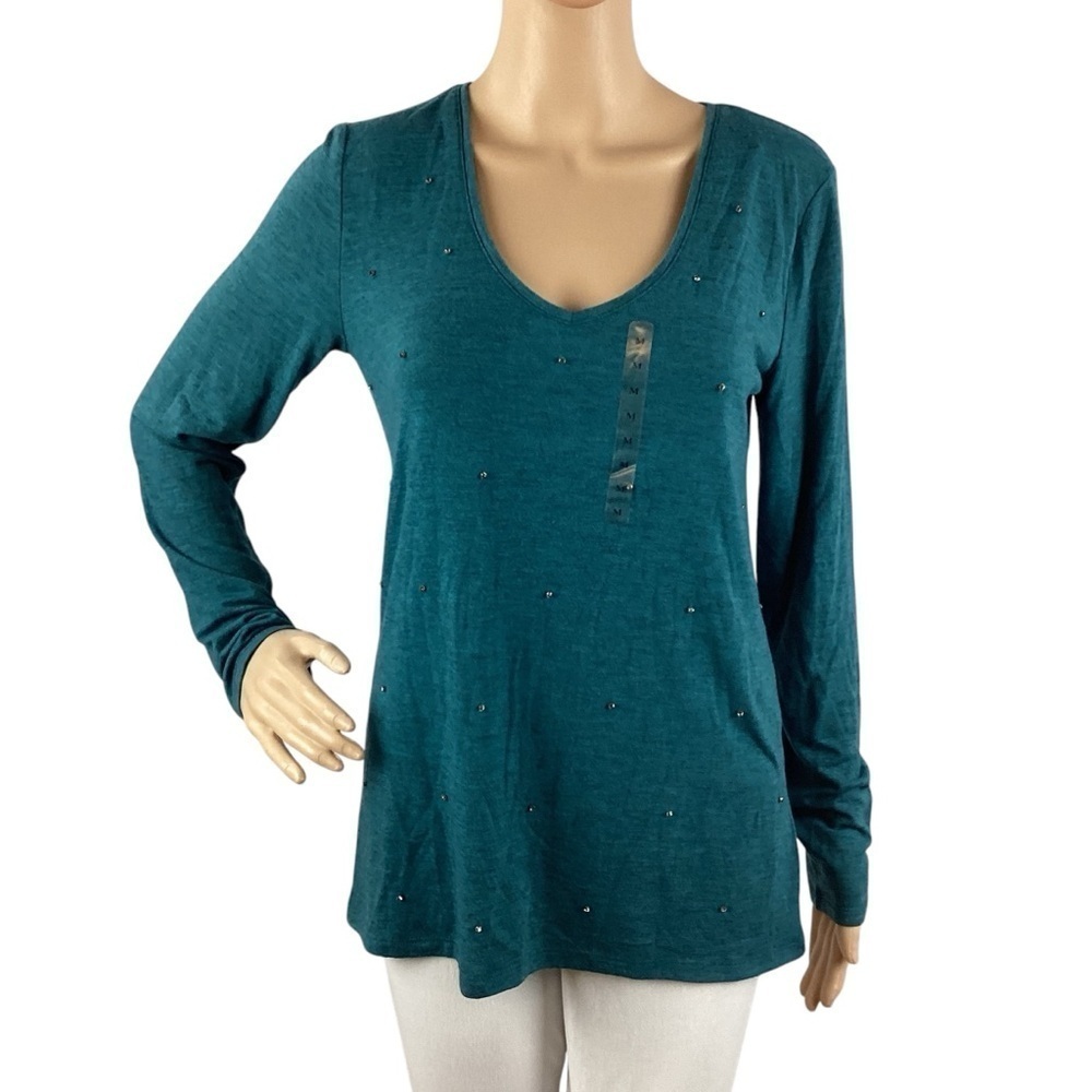 Ann Taylor Factory Long Sleeve Tee Size M Teal